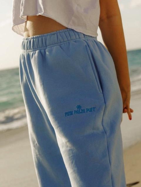 Pink Palm Puff "Puff" Sweatpants in Blue New Arrival