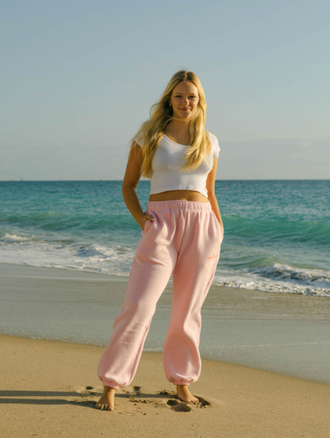 Pink Palm Puff "Puff" Sweatpants in Pink Best Buy